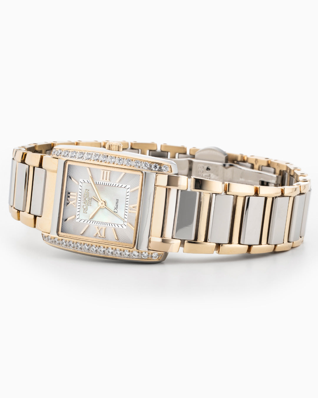 Diana Ladies 22.5 mm Quartz Three-Hand White Dial Two-tone Bracelet Sapphire glass Stainless Steel swiss watch