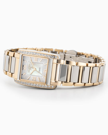 Diana Ladies 22.5 mm Quartz Three-Hand White Dial Two-tone Bracelet Sapphire glass Stainless Steel swiss watch