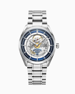 Pro Auto 42 mm Automatic Three-Hand Blue Dial Silver Bracelet Sapphire glass Stainless Steel swiss watch