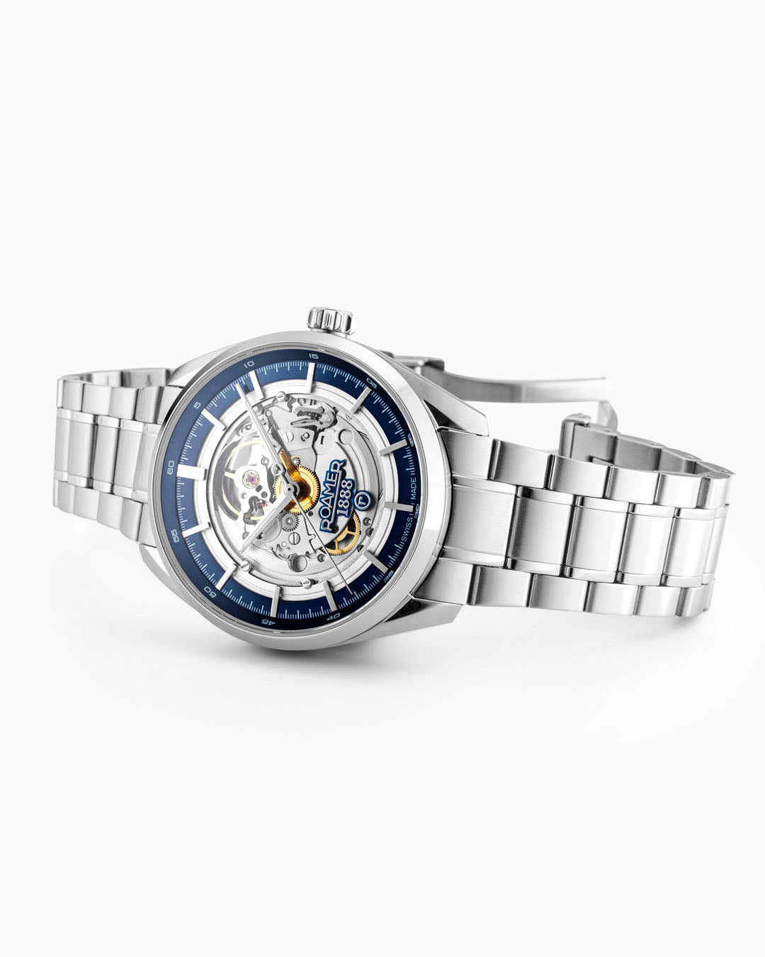 Pro Auto 42 mm Automatic Three-Hand Blue Dial Silver Bracelet Sapphire antireflection glass Stainless Steel swiss watch