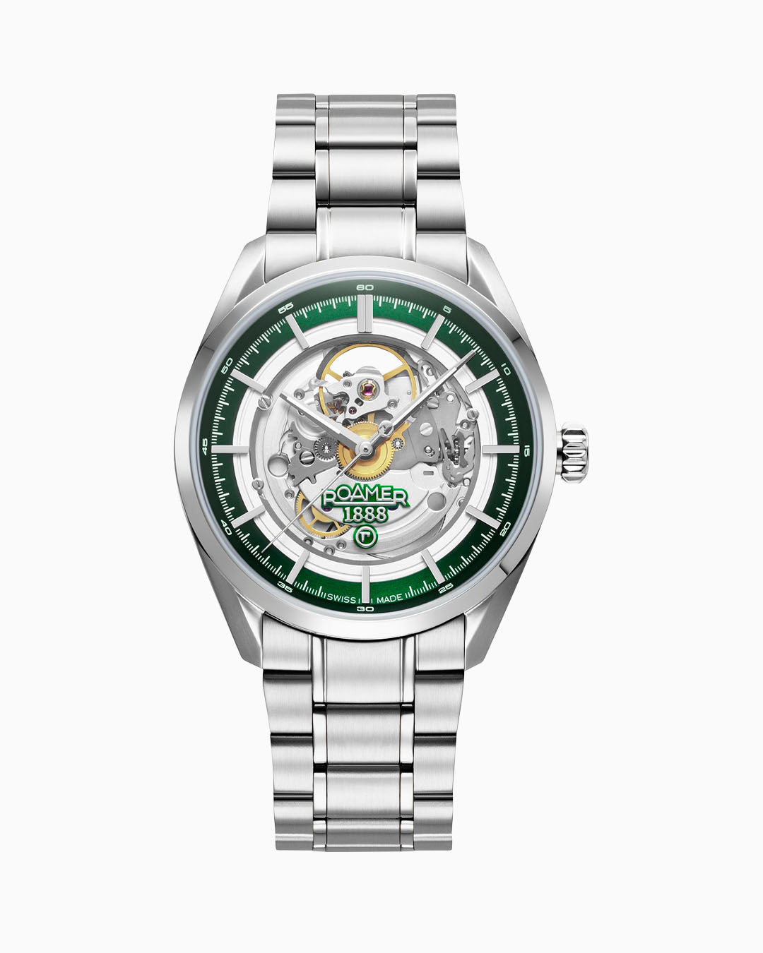 Pro Auto 42 mm Automatic Three-Hand Green Dial Silver Bracelet Sapphire antireflection glass Stainless Steel swiss watch