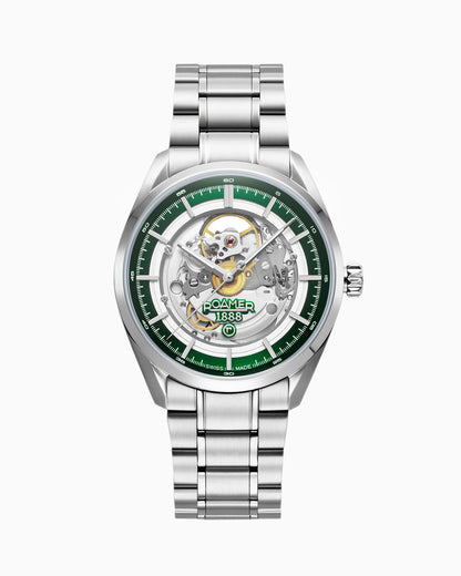 Pro Auto 42 mm Automatic Three-Hand Green Dial Silver Bracelet Sapphire glass Stainless Steel swiss watch