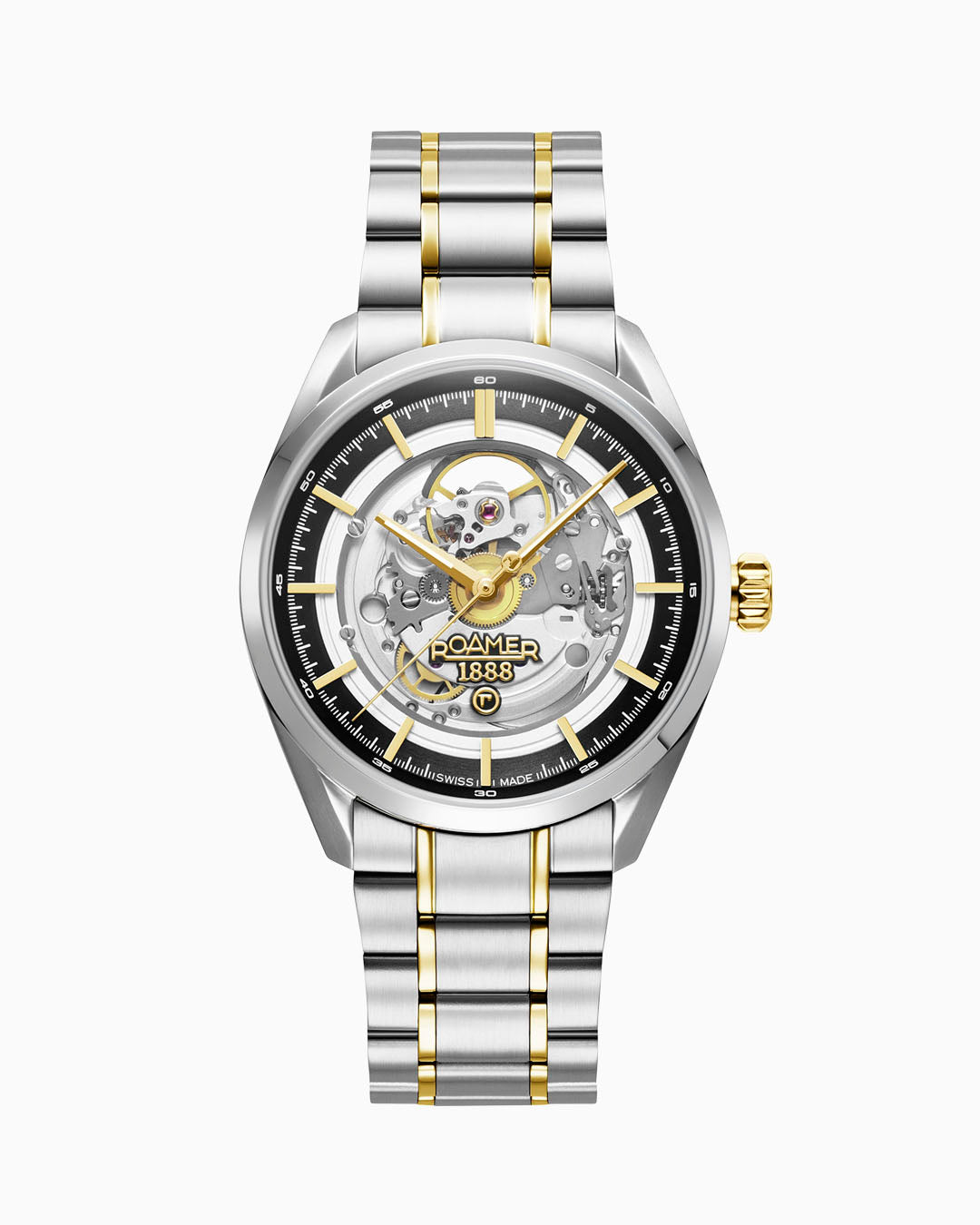 Pro Auto 42 mm Automatic Three-Hand Two-Tone Black Dial Bracelet Sapphire antireflection glass  Stainless Steel swiss watch