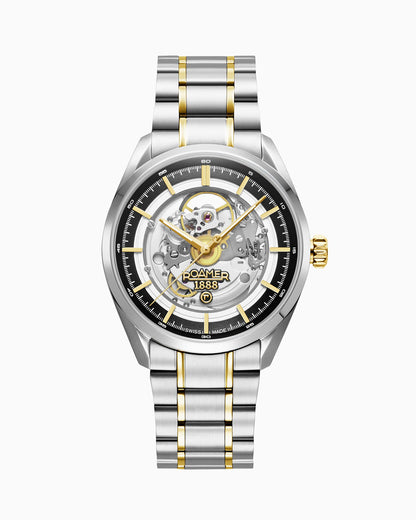 Pro Auto 42 mm Automatic Three-Hand Two-Tone Black Dial Bracelet Sapphire antireflection glass  Stainless Steel swiss watch