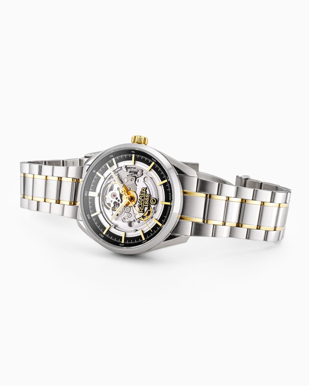 Pro Auto 42 mm Automatic Three-Hand Two-Tone Black Dial Bracelet Sapphire antireflection glass  Stainless Steel swiss watch