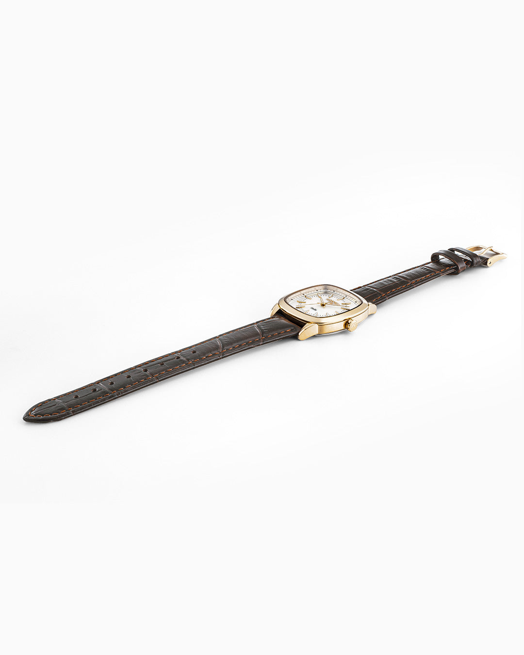 Stella 32.5mm Quartz Three-Hand White Mop Dial  Brown Leather Bracelet Sapphire antireflection glass  Stainless Steel swiss watch