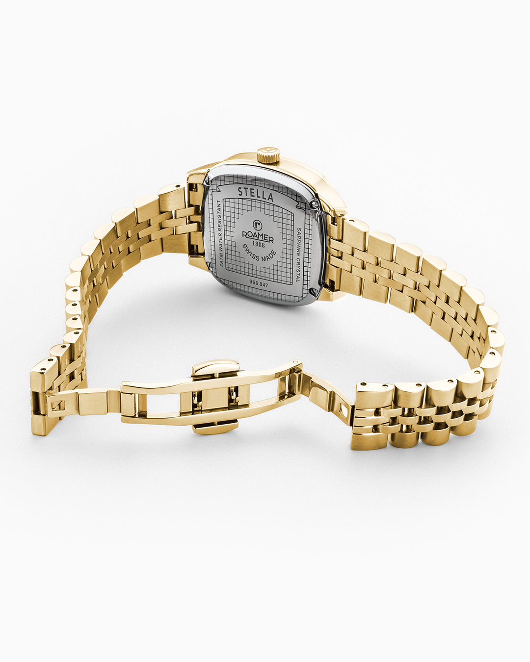 Stella 32.5mm Quartz Three-Hand White MOP Gold Bracelet Sapphire
