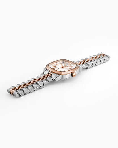 Stella 32.5mm Quartz Three-Hand White Mop Dial RoseGold-Silver Tone Bracelet Sapphire antireflection glass  Stainless Steel swiss watch