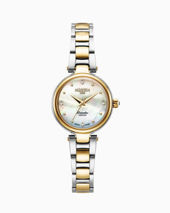 Dreamline Diamonds 28 mm Quartz Three-Hand White Mop Dial Gold-Silver Tone  Bracelet Sapphire glass Stainless Steel swiss watch