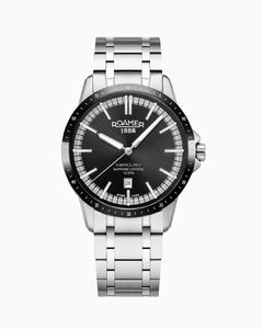Mercury Classic 42 mm Quartz Three-Hand Date Black Dial Silver Bracelet Sapphire glass Stainless Steel swiss watch