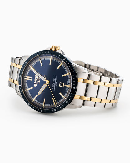 Mercury Classic 42 mm Quartz Three-Hand Date Blue Dial Two-tone Bracelet Sapphire glass Stainless Steel swiss watch