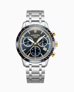 Mercury Chrono 43.5mm Quartz Chronograph Date Blue Sunray Dial Silver Bracelet Sapphire glass Stainless Steel swiss watch