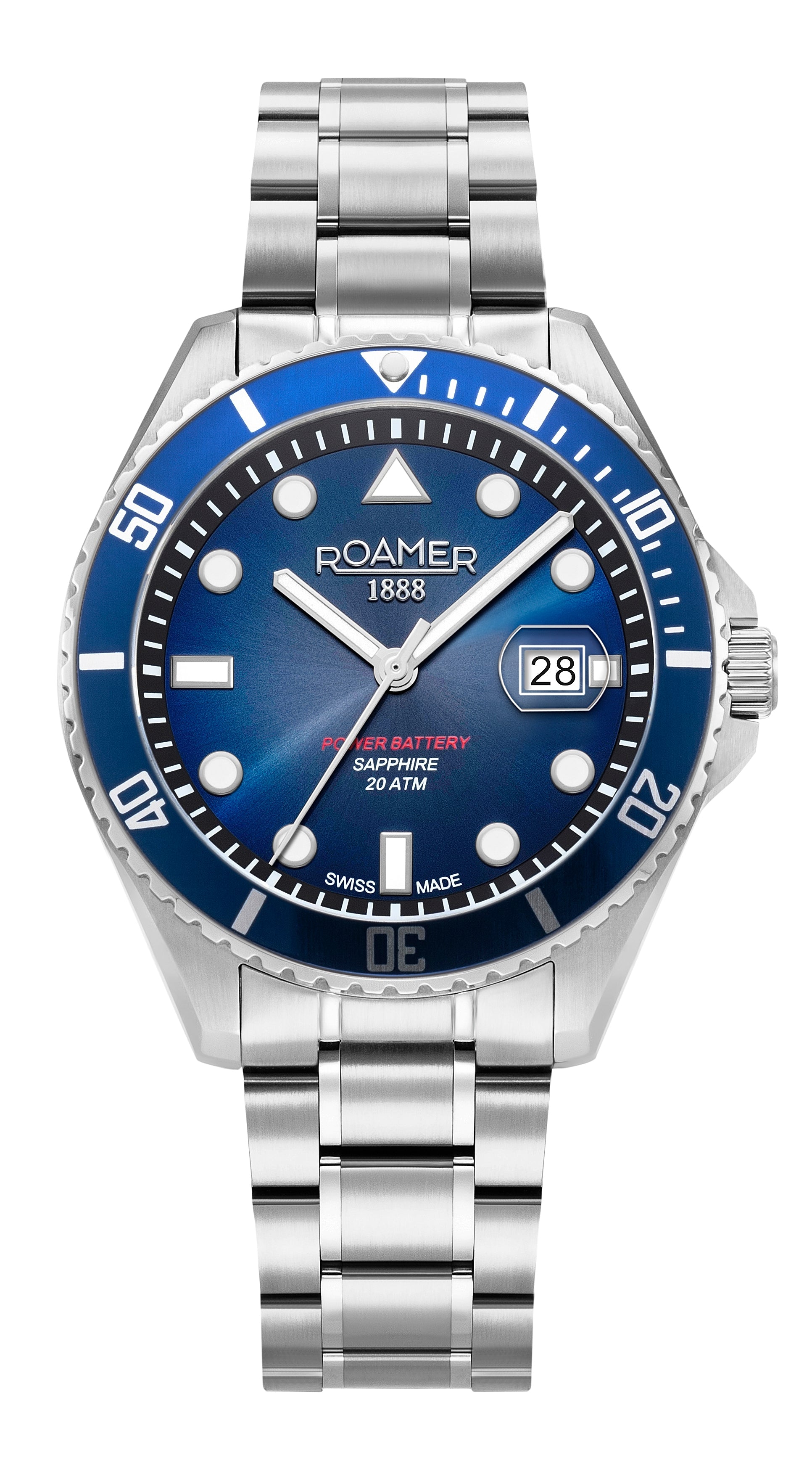 Pro Diver 200 43 mm Quartz Three-Hand Date Blue Gradient Dial Silver Bracelet Sapphire glass Stainless Steel swiss watch