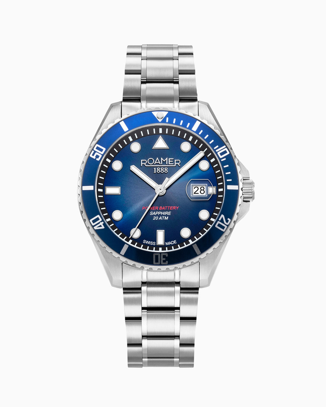 Pro Diver 200 43mm Quartz Three-Hand Date Blue Gradient Dial Silver Bracelet Sapphire glass Stainless Steel swiss watch