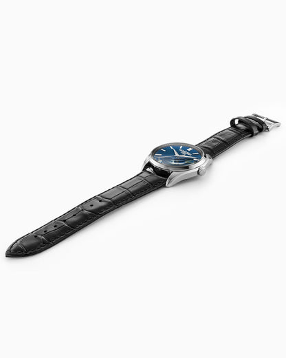 Elite 42mm Automatic Three-Hand Date Blue Dial Silver Bracelet Leather Strap Set Sapphire glass Stainless Steel swiss watch