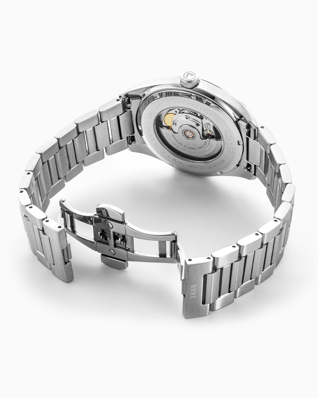 Elite 42mm Automatic Three-Hand Date Blue Dial Silver Bracelet Leather Strap Set Sapphire glass Stainless Steel swiss watch