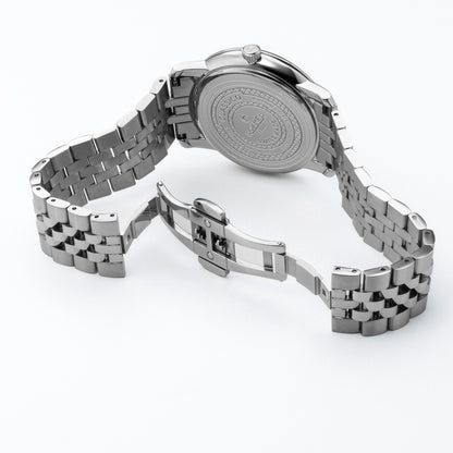 Classico Gents 40 mm Quartz Three-Hand Date White Dial Silver Bracelet Sapphire glass Stainless Steel swiss watch