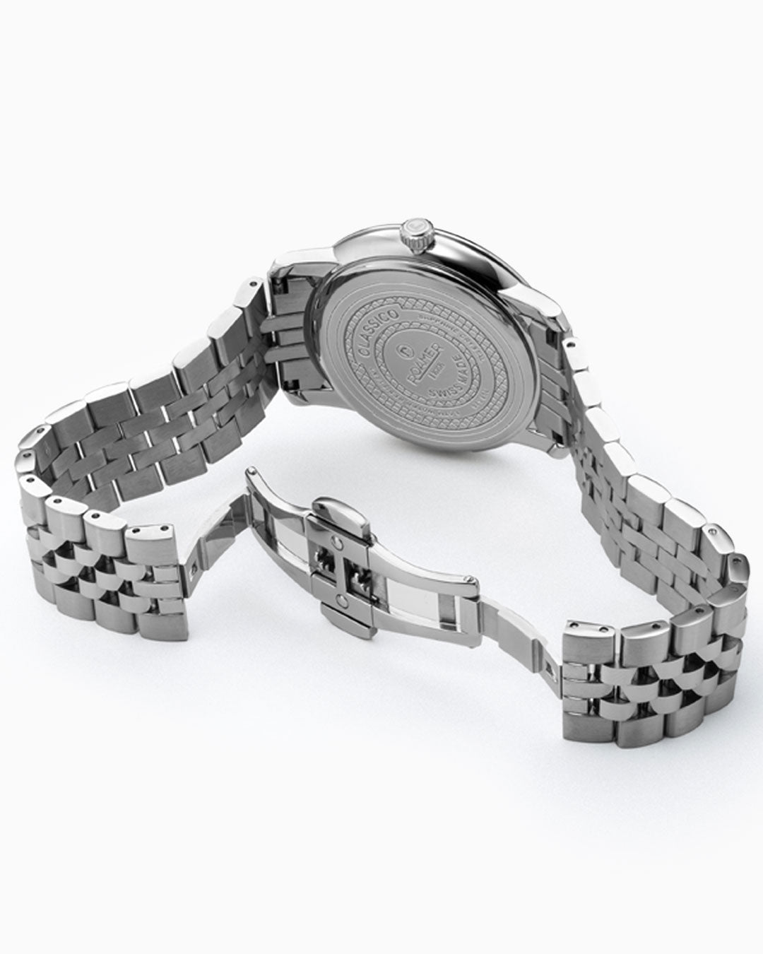 Classico Gents 40 mm Quartz Three-Hand Date Green Sunray Dial Silver Bracelet Sapphire glass Stainless Steel swiss watch