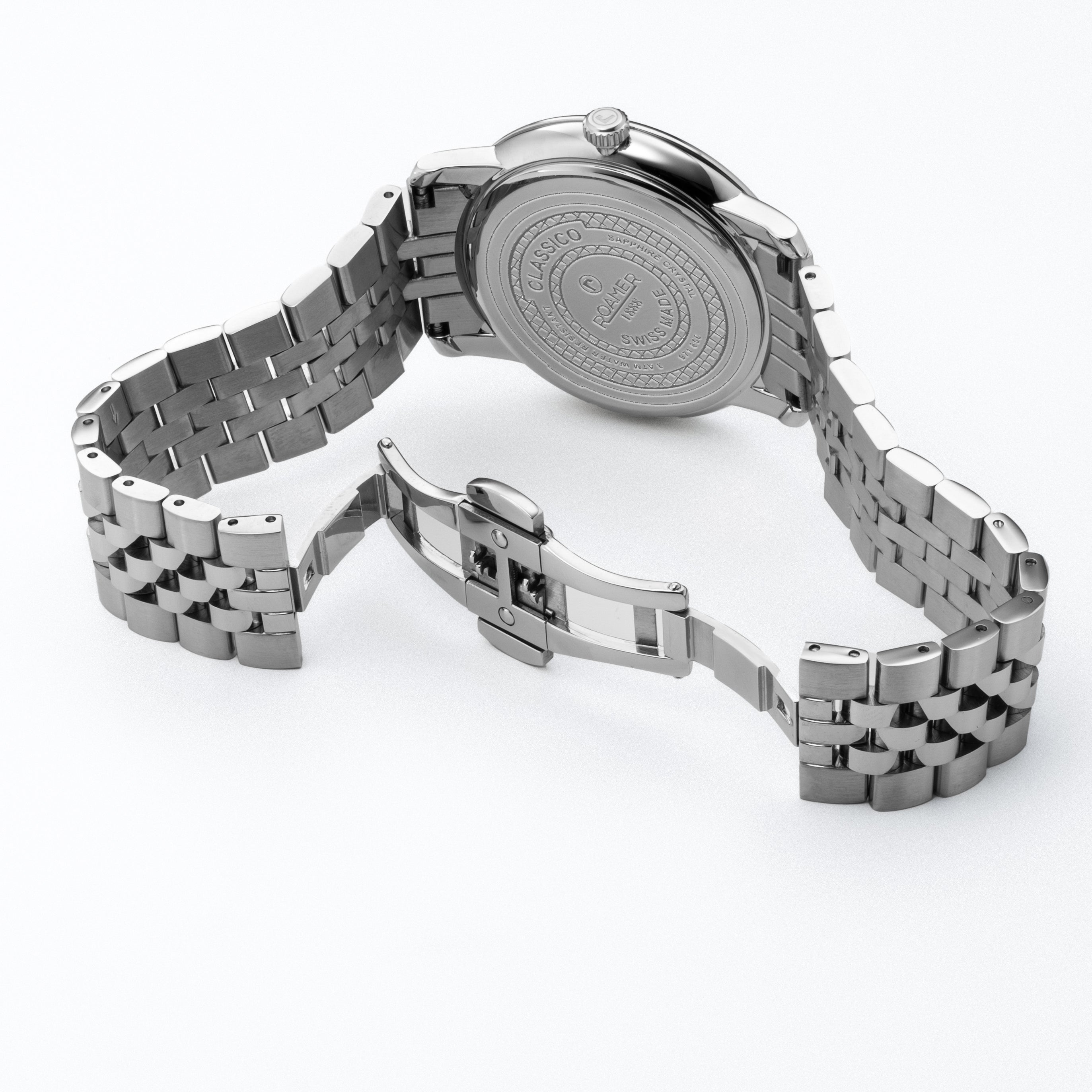 Classico Gents 40 mm Quartz Three-Hand Date Green Sunray Dial Silver Bracelet Sapphire glass Stainless Steel swiss watch
