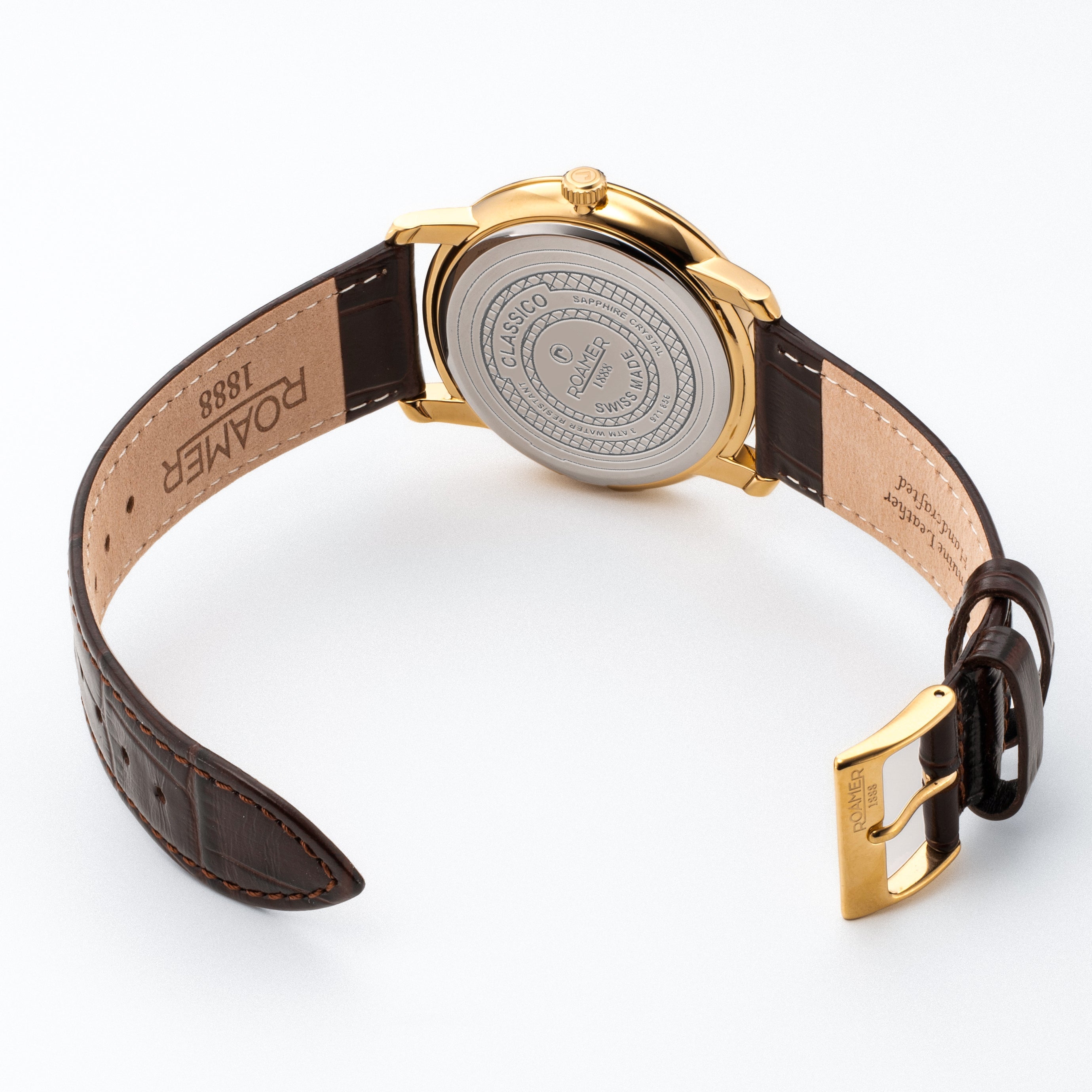 Classico Gents 40 mm Quartz Three-Hand Date Grey Sunray Dial Brown Leather Strap Sapphire glass Stainless Steel swiss watch