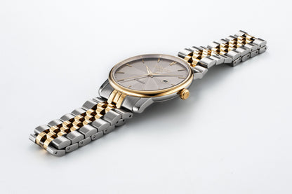 Classico Gents 40 mm Quartz Three-Hand Date Grey Sunray Dial Two-Tone Bracelet Sapphire glass Stainless Steel swiss watch