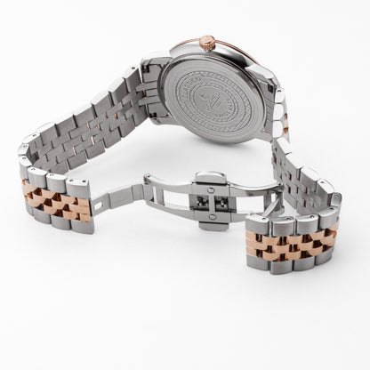 Classico Gents 40 mm Quartz Three-Hand White Dial  Date White Dial RoseGold-Silver Tone Bracelet Sapphire glass Stainless Steel swiss watch