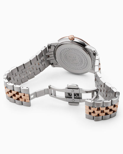 Classico Gents 40 mm Quartz Three-Hand Date Grey Sunray Dial Two-Tone Bracelet Sapphire glass Stainless Steel swiss watch