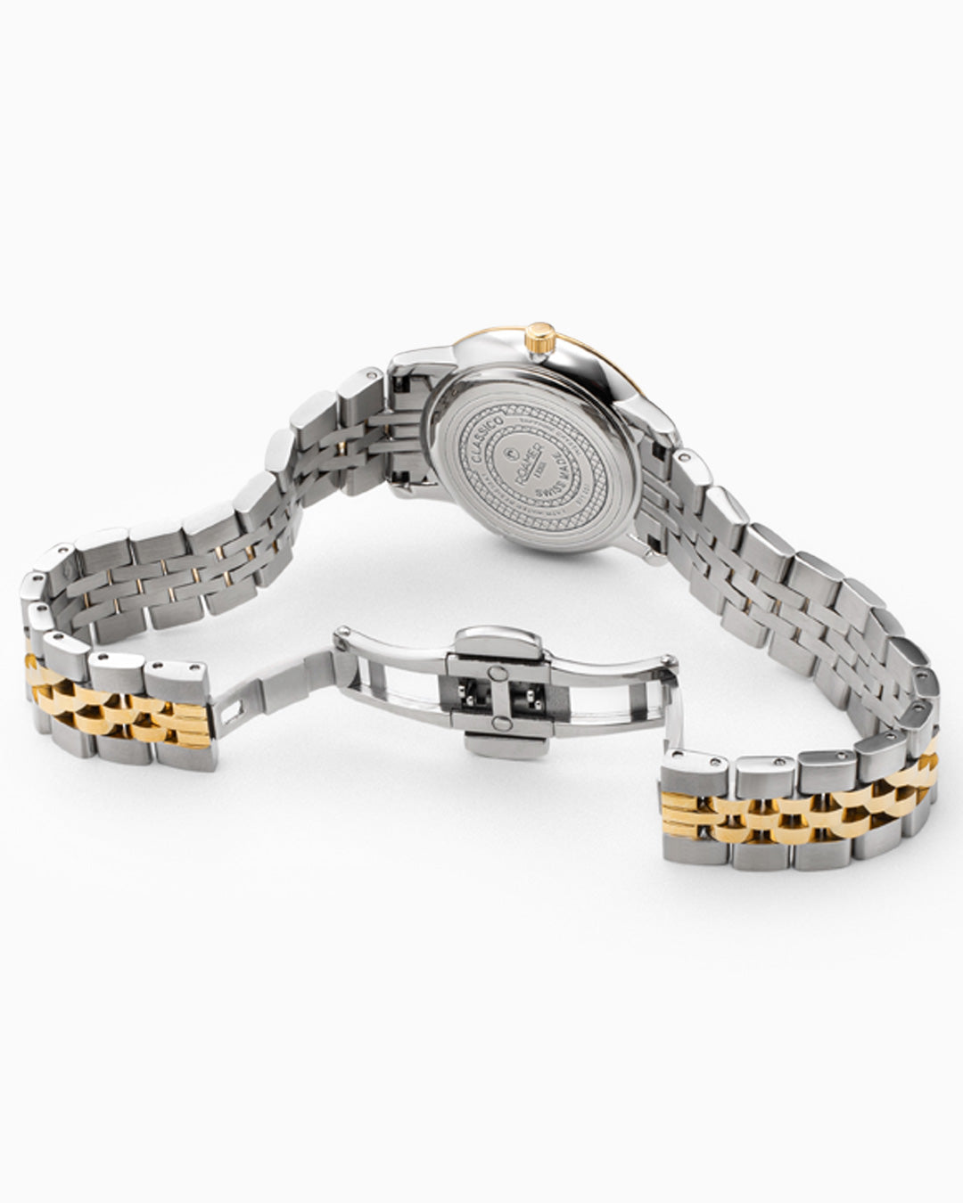 Classico Ladies 30mm Quartz Two-Hand Grey Sunray Dial  Two-Tone Bracelet Sapphire glass Stainless Steel swiss watch