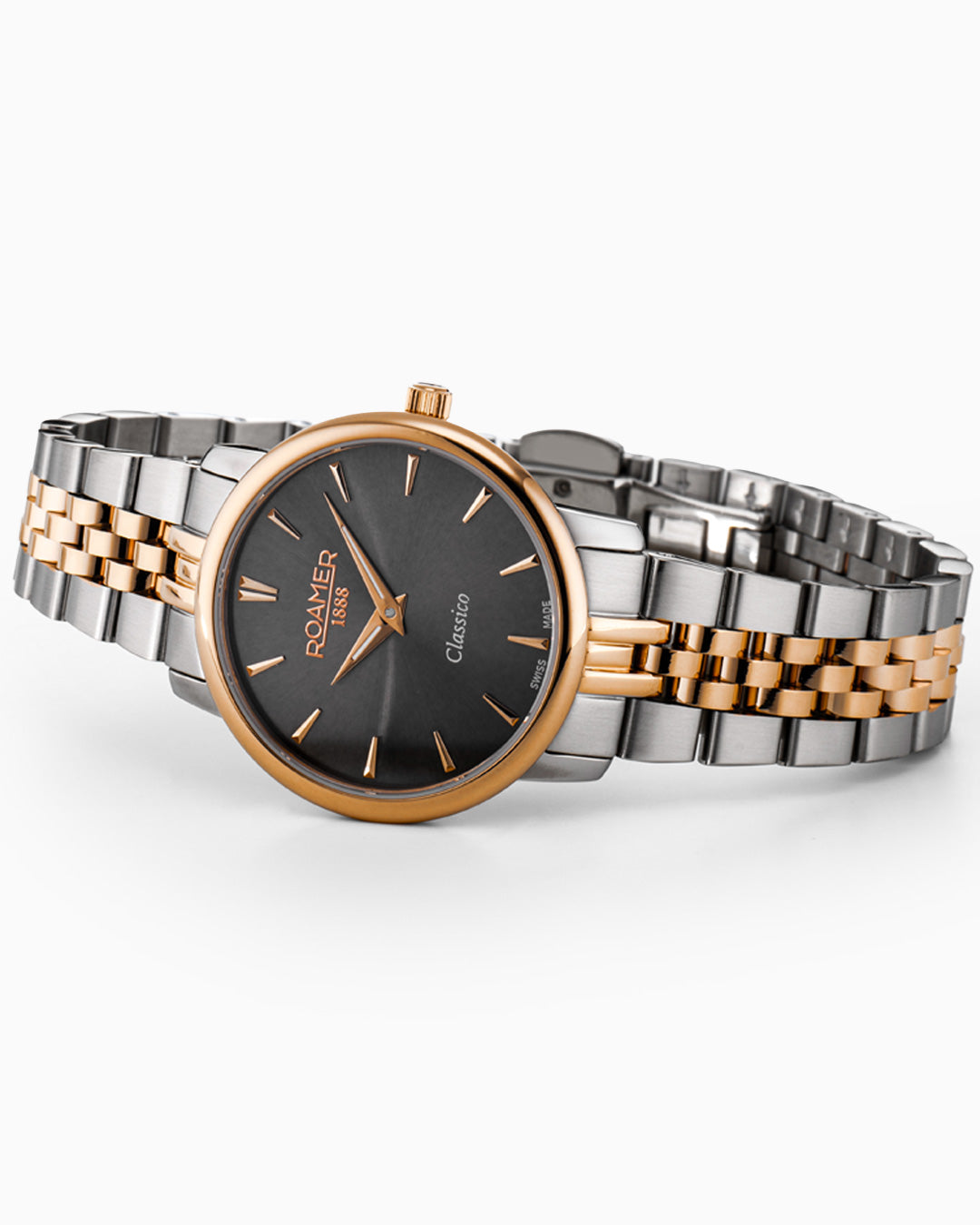 Classico Ladies 30mm Quartz Two-Hand Grey Dial Two-Tone Bracelet Sapphire glass Stainless Steel swiss watch