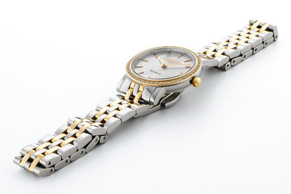 Scala 28 mm Quartz Two-Hand White Mop Dial Silver-Gold Tone Bracelet Sapphire glass Stainless Steel swiss watch
