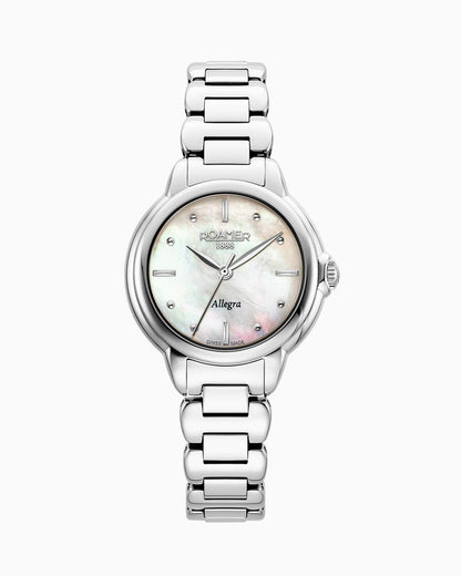 Allegra 32mm Quartz Three-Hand White MOP Dial Stainless Steel Bracelet Sapphire glass Stainless Steel swiss watch