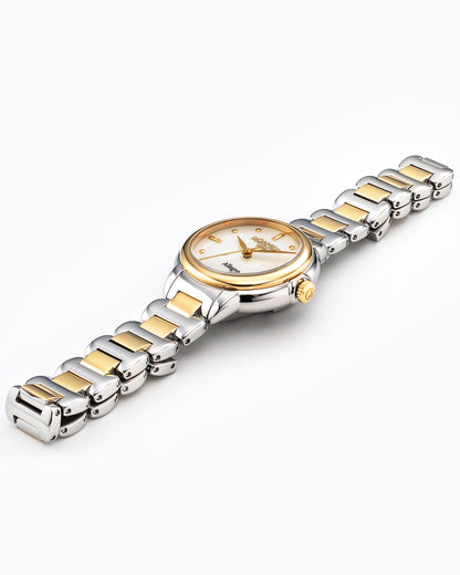 Allegra 32mm Quartz Three-Hand White Mop Dial  Two-Tone Bracelet Sapphire glass Stainless Steel swiss watch