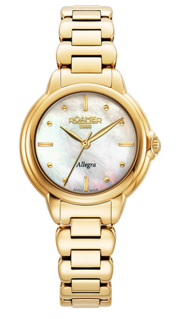 Allegra 32mm Quartz Three-Hand Gold Bracelet Sapphire glass Stainless Steel swiss watch