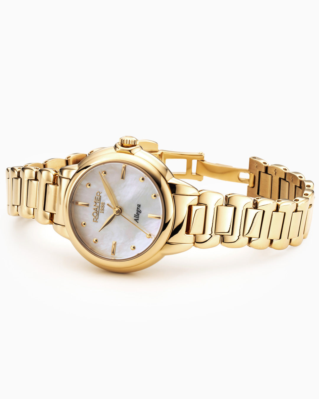 Allegra 32mm Quartz Three-Hand Gold Bracelet Sapphire glass Stainless Steel swiss watch