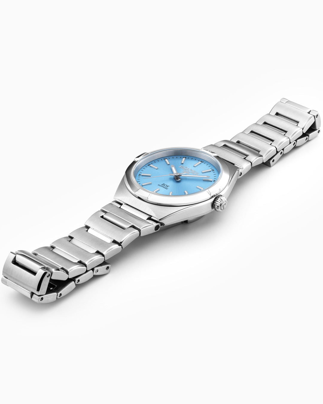 EOS Classic 34mm Quartz Three-Hand Lightblue Dial  Silver Bracelet Sapphire glass Stainless Steel swiss watch