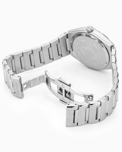 EOS Classic 34mm Quartz Three-Hand White Dial Silver Bracelet Sapphire glass Stainless Steel swiss watch