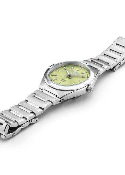 EOS Classic 34mm Quartz Three-Hand Lightgreen Dial  Silver Bracelet Sapphire glass Stainless Steel swiss watch