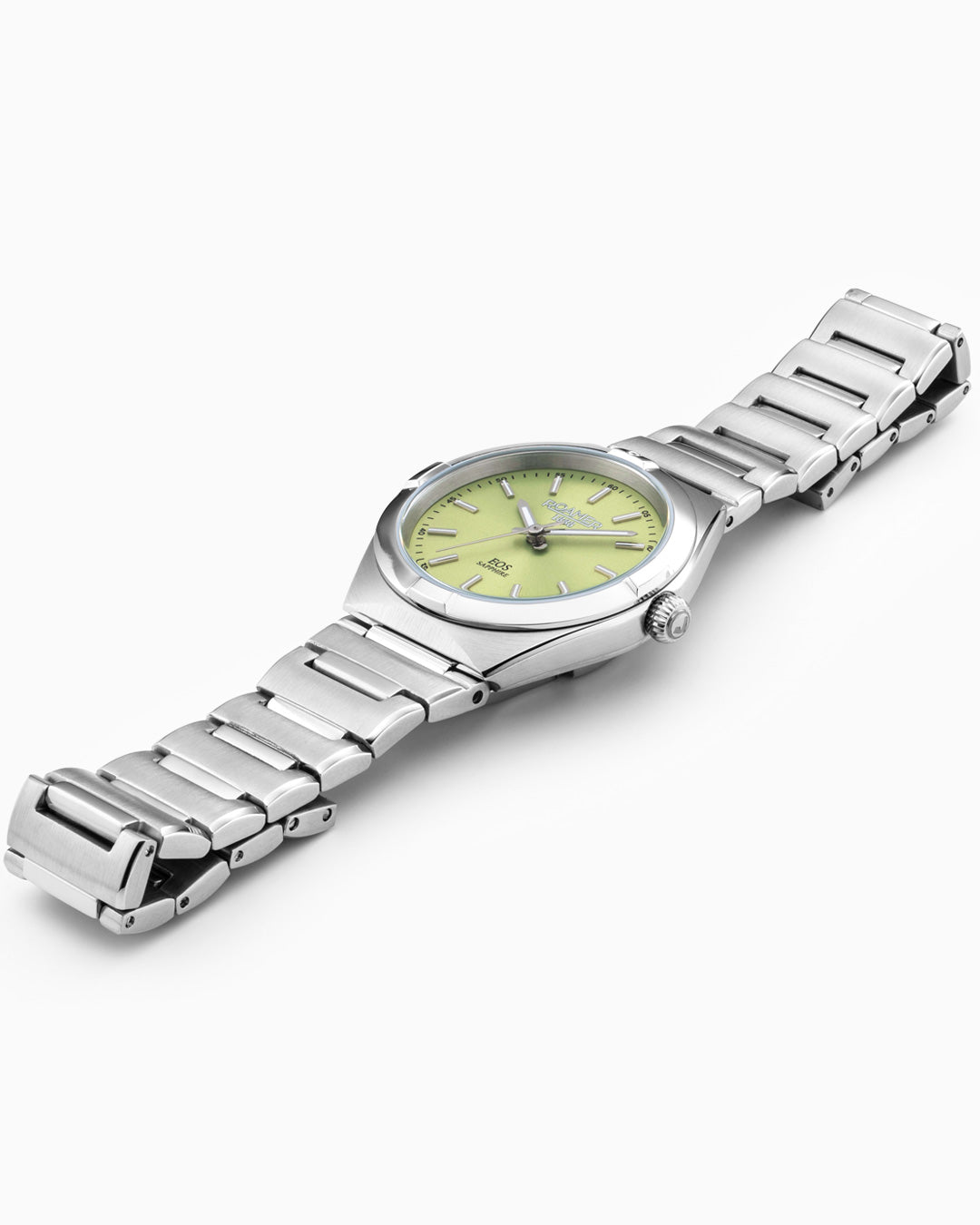 EOS Classic 34mm Quartz Three-Hand Lightgreen Dial  Silver Bracelet Sapphire glass Stainless Steel swiss watch