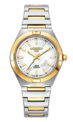 EOS Classic 34mm Quartz Three-Hand Two-Tone Bracelet Sapphire glass Stainless Steel swiss watch
