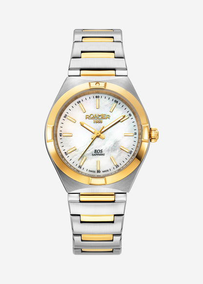 EOS Classic 34mm Quartz Three-Hand Two-Tone Bracelet Sapphire glass Stainless Steel swiss watch