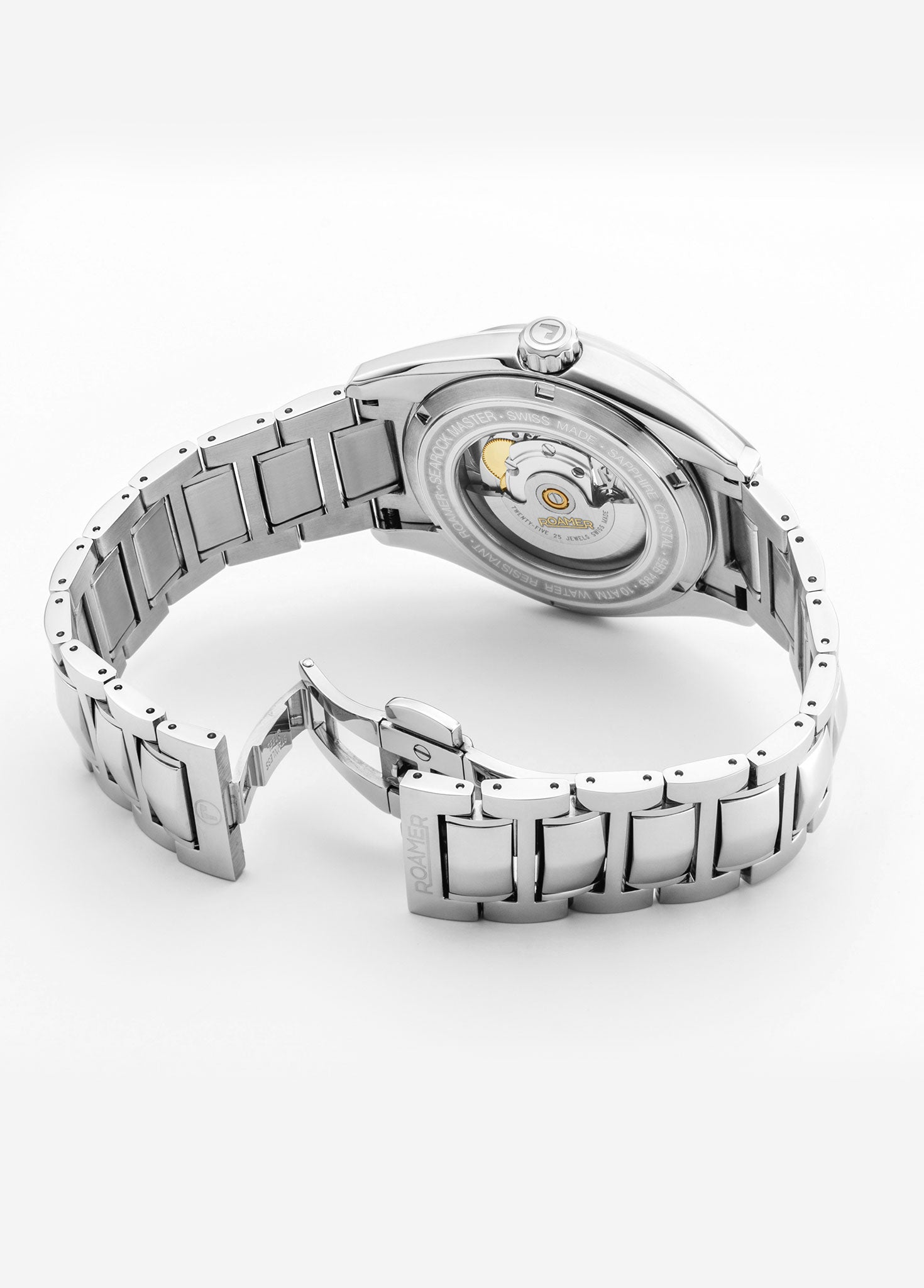 Searock Master 42 mm Automatic Three-Hand Date Blue Sunray Dial Silver Bracelet Sapphire antireflection glass  Stainless Steel swiss watch