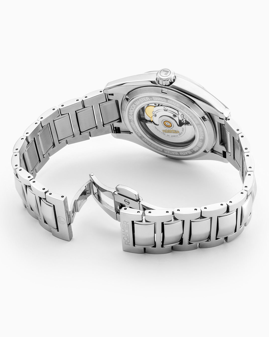 Searock Master 42 mm Automatic Three-Hand Date Blue Sunray Dial Silver Bracelet Sapphire antireflection glass  Stainless Steel swiss watch
