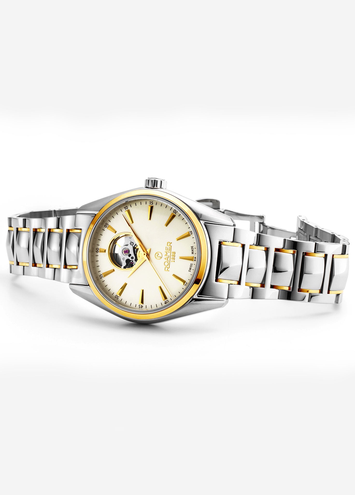Searock Master 42 mm Automatic Three-Hand Date Two-Tone Bracelet Sapphire antireflection glass  Stainless Steel swiss watch