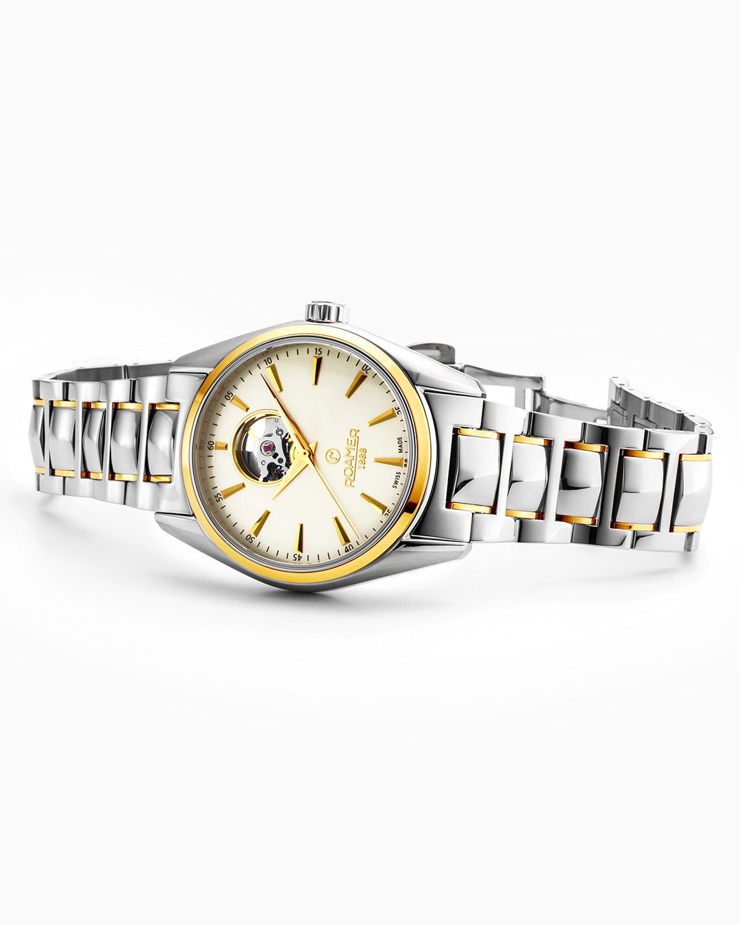 Searock Master 42 mm Automatic Three-Hand Date Two-Tone Bracelet Sapphire antireflection glass  Stainless Steel swiss watch