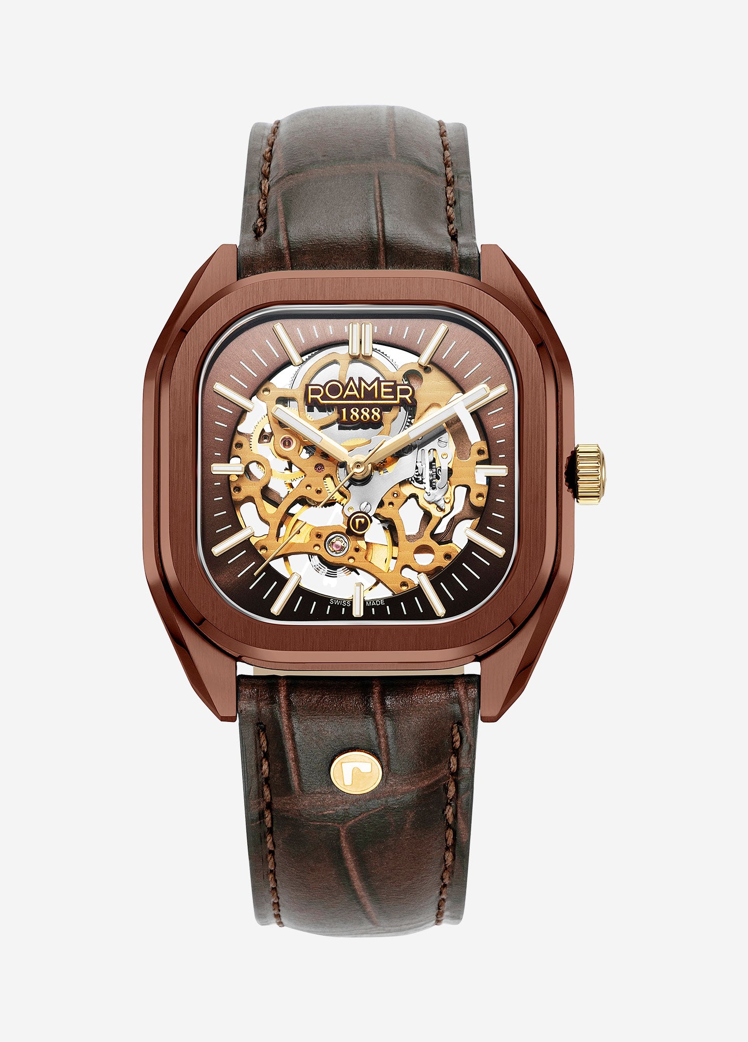 Mechano 42 mm Hand-Winding Three-Hand Brown + Gold Bracelet