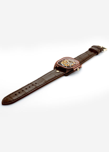 Mechano 42 mm Automatic Three-Hand Brown + Gold Bracelet Sapphire antireflection glass  Stainless Steel swiss watch
