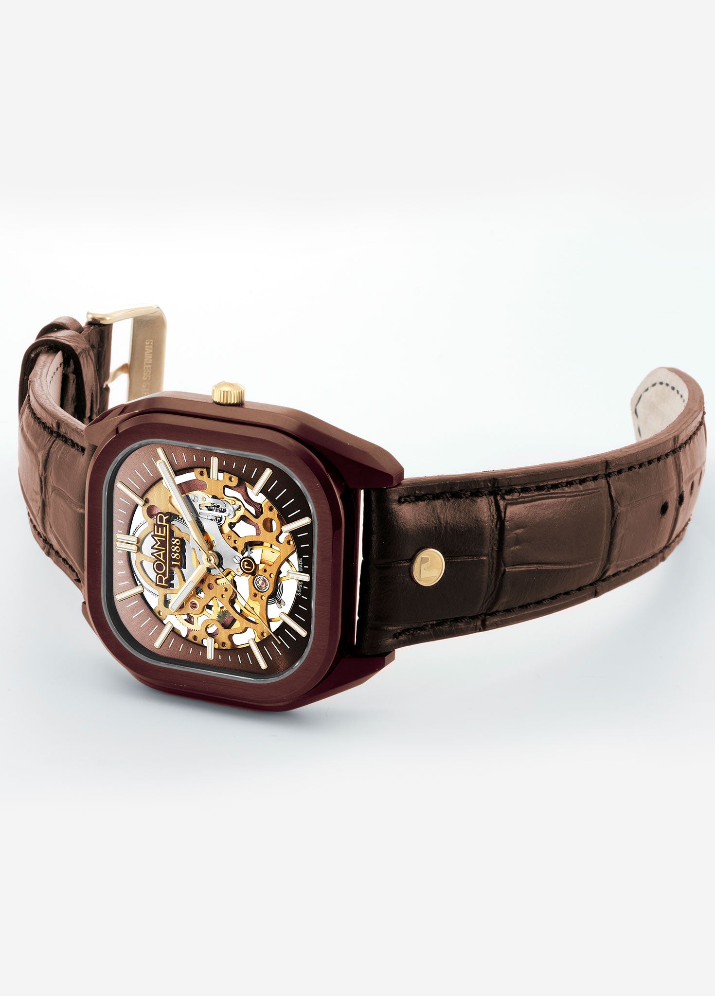 Mechano 42 mm Automatic Three-Hand Brown + Gold Bracelet Sapphire antireflection glass  Stainless Steel swiss watch