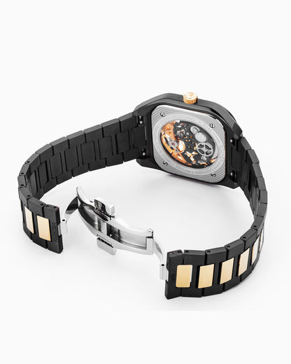 Mechano 42 mm Automatic Three-Hand Black + Gold Bracelet Sapphire antireflection glass  Stainless Steel swiss watch