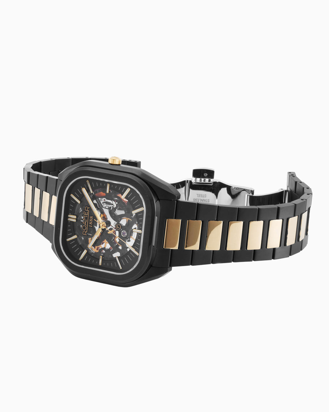 Mechano 42mm Hand-Winding Three-Hand Black + Gold Bracelet and