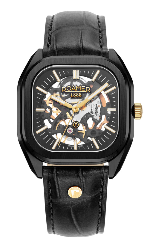 Mechano 42 mm Automatic Three-Hand Black + Gold Bracelet Sapphire antireflection glass  Stainless Steel swiss watch